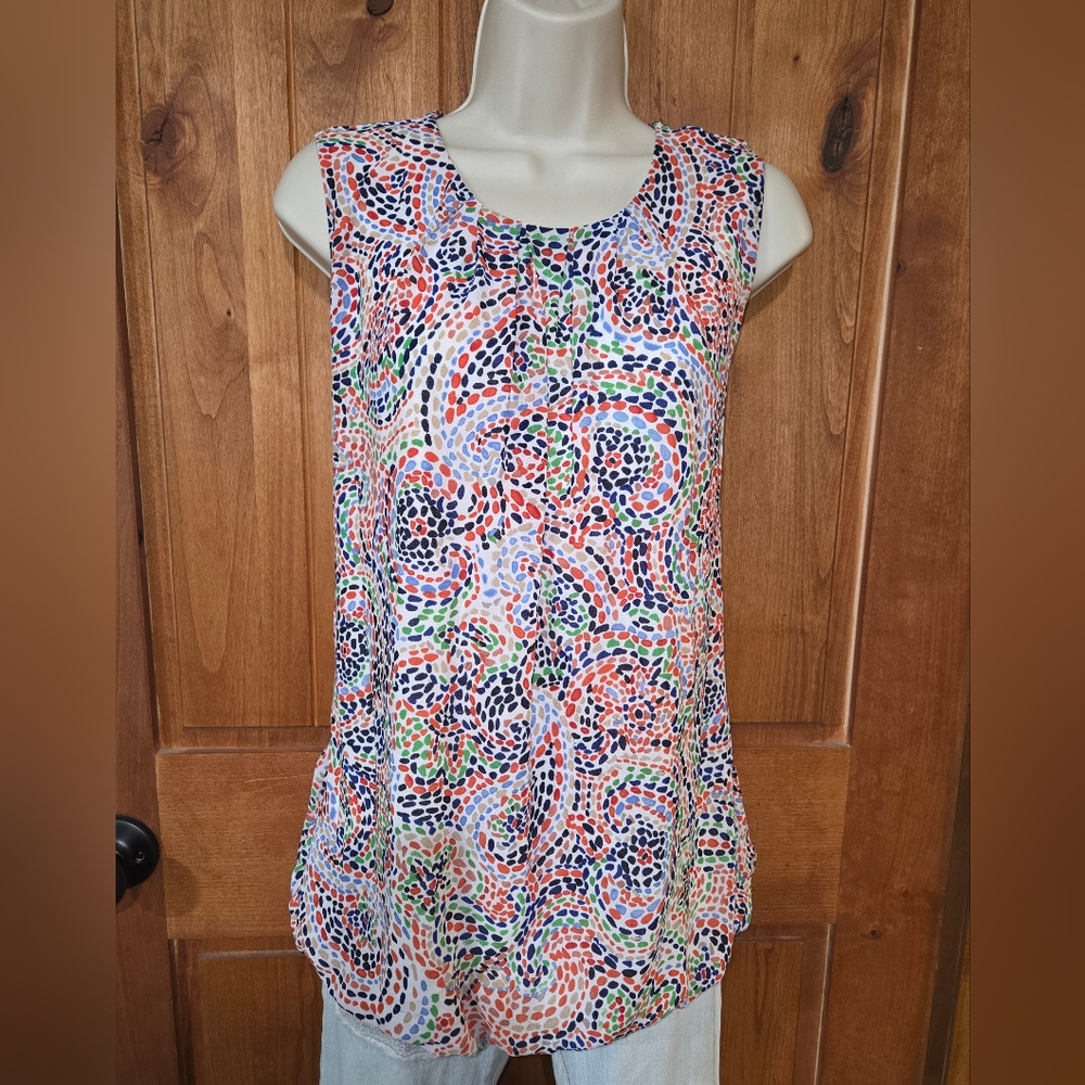 Liz Claiborne Multicolor Patterned Tank Top